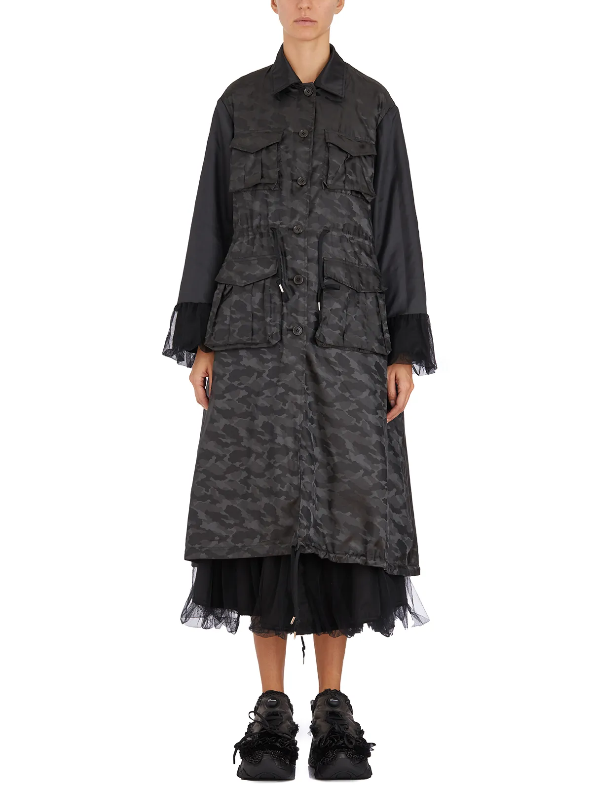 COMME DES GARCONS NOIR  PARKA IN PIZZO REVERSIBILE 