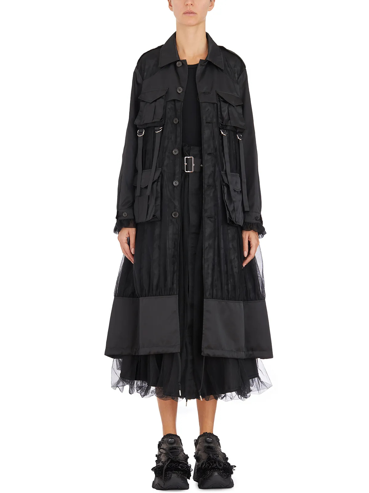 COMME DES GARCONS NOIR  PARKA IN PIZZO REVERSIBILE 