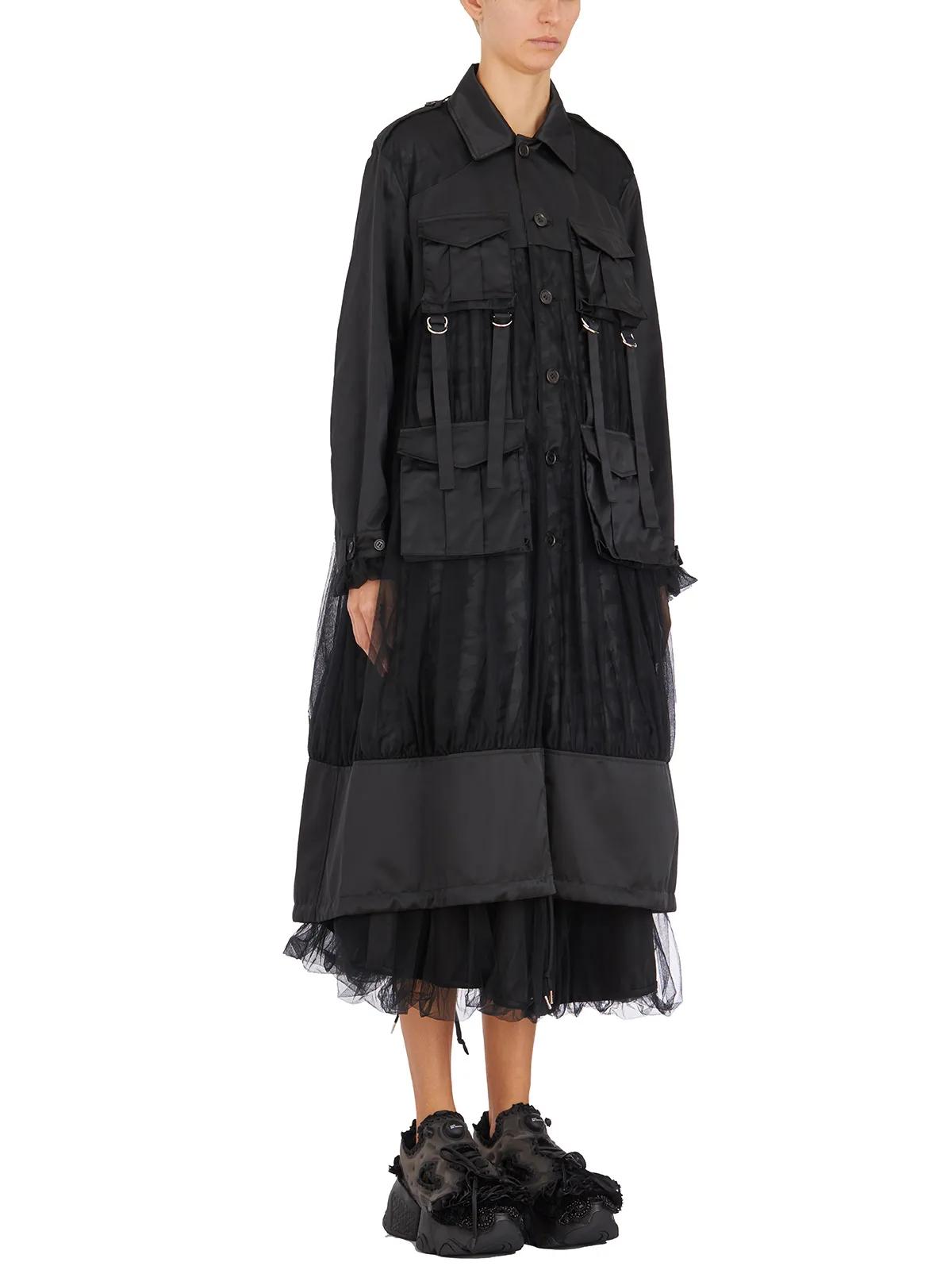 COMME DES GARCONS NOIR  PARKA IN PIZZO REVERSIBILE 