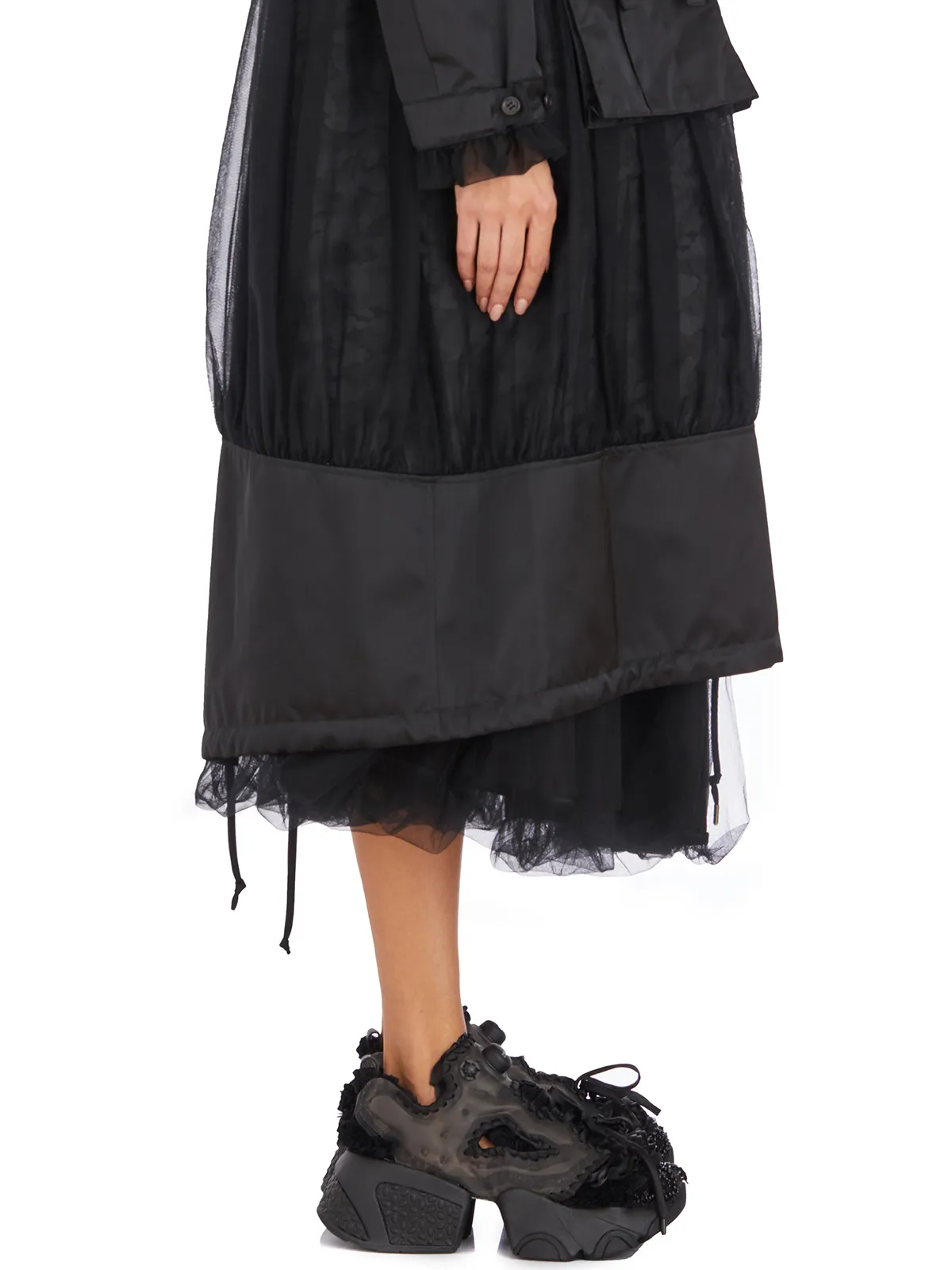 COMME DES GARCONS NOIR  PARKA IN PIZZO REVERSIBILE 