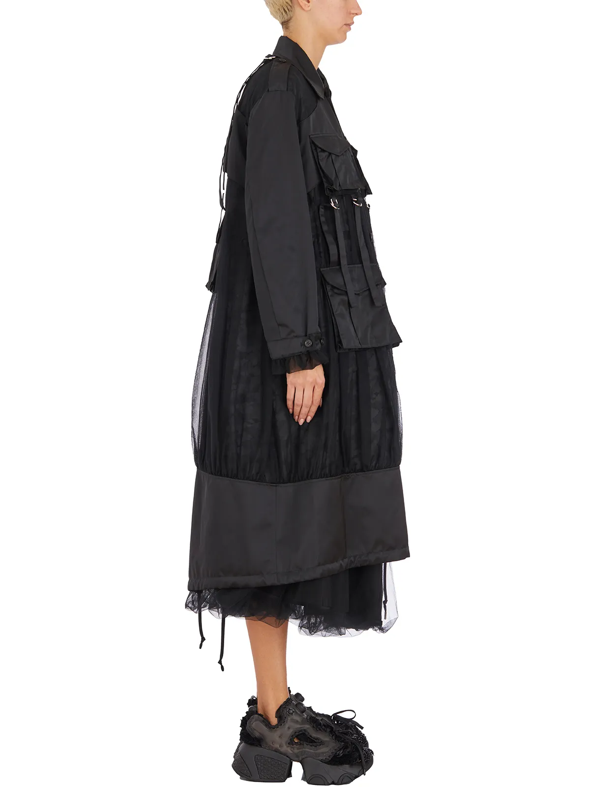 COMME DES GARCONS NOIR  PARKA IN PIZZO REVERSIBILE 