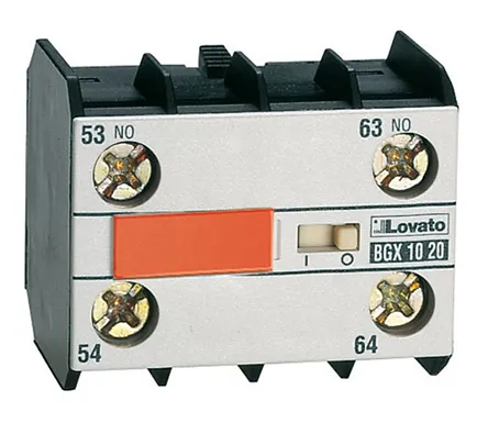 Contatto ausiliario Lovato, 4 contatti, 2NC + 2NO, per guida DIN, serie BG