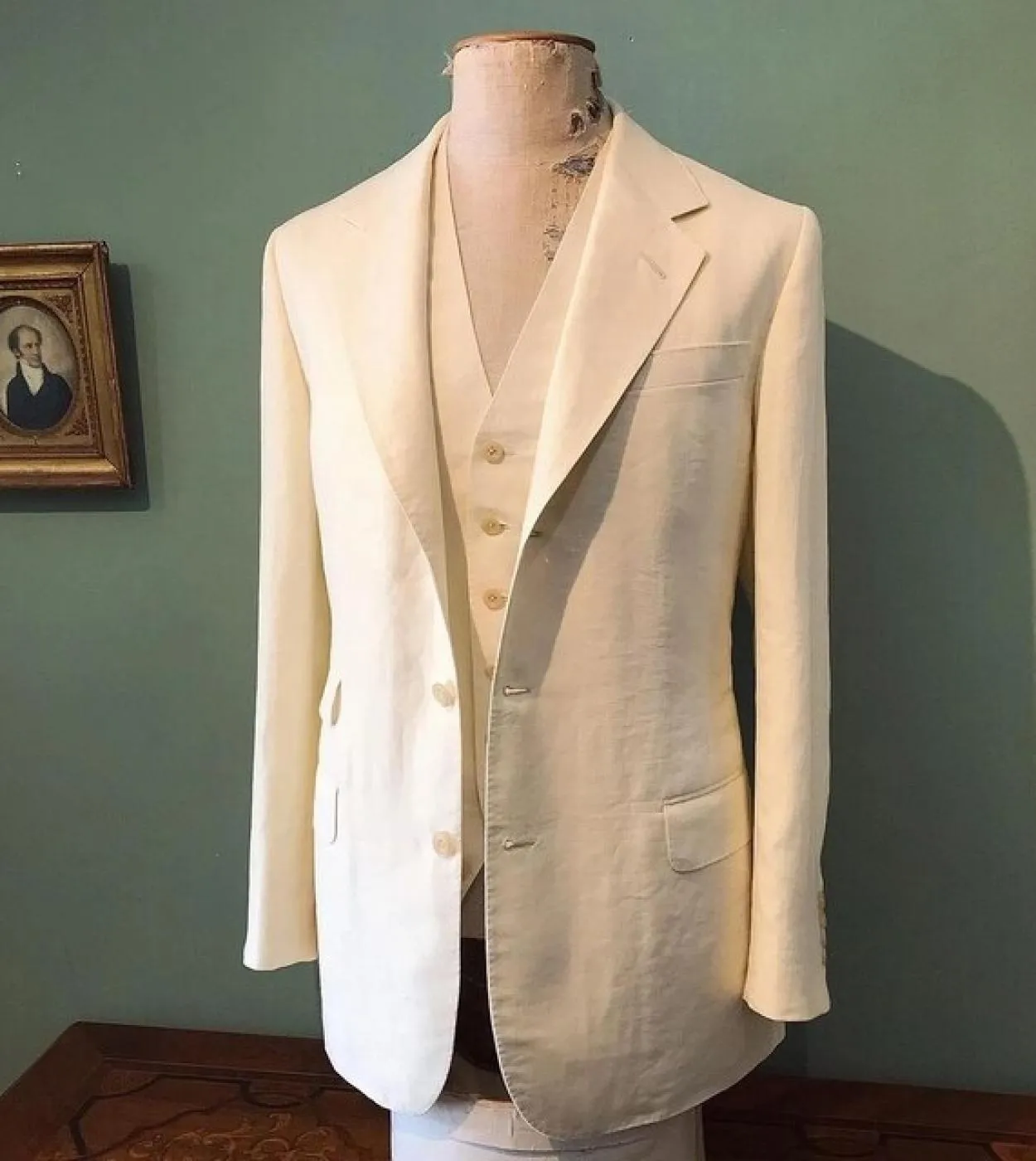 Costume Homme Bianco Lino Notch Risvolto Uomo Abiti Terno Masculino Sposo Matrimonio Prom Slim Fit Blazer 3 Pz Giacca  pantalon