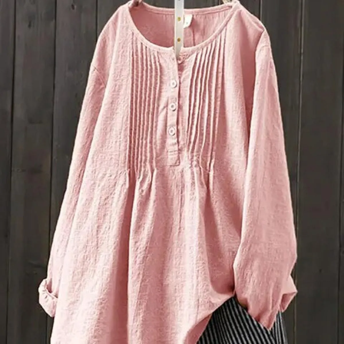 Cotone di Lino 2022 Nuovo Allentato Manica Lunga da Donna A Pieghe Girocollo Camicia da Donna di Grandi Dimensioni Camisas Mujer