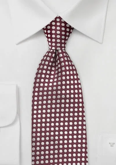 Cravatta pois bordeaux