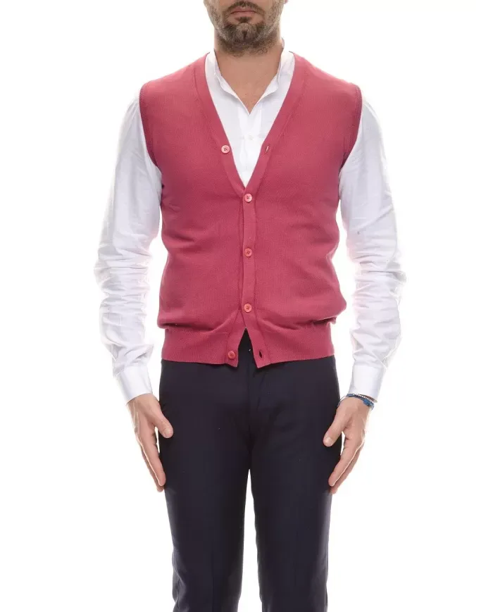 CRUCIANI Gilet in cotone Rosso