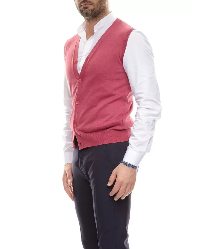 CRUCIANI Gilet in cotone Rosso