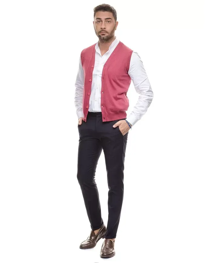 CRUCIANI Gilet in cotone Rosso