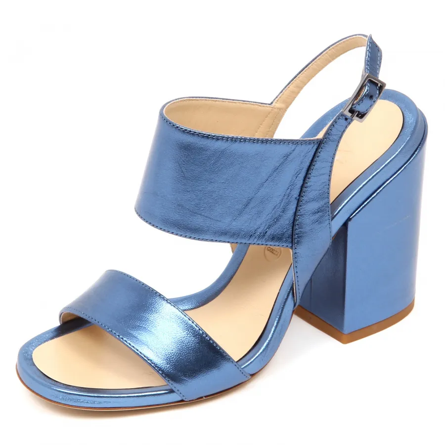 D5704 sandalo donna ALBERTO GOZZI scarpe azzurro laminato shoe woman