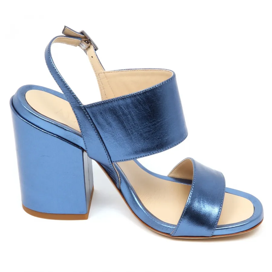 D5704 sandalo donna ALBERTO GOZZI scarpe azzurro laminato shoe woman