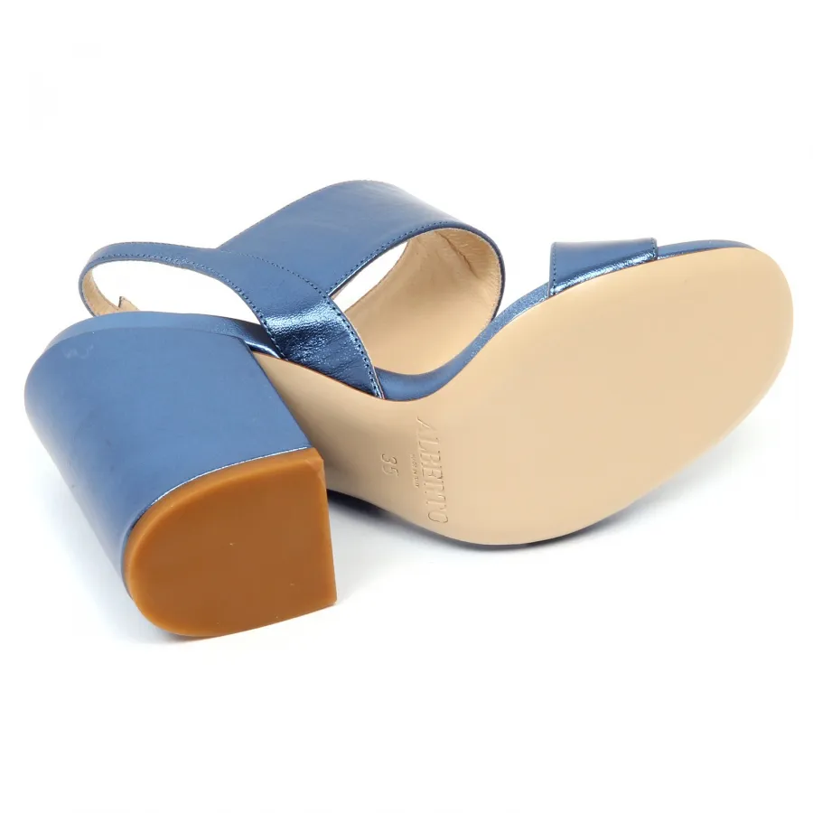 D5704 sandalo donna ALBERTO GOZZI scarpe azzurro laminato shoe woman