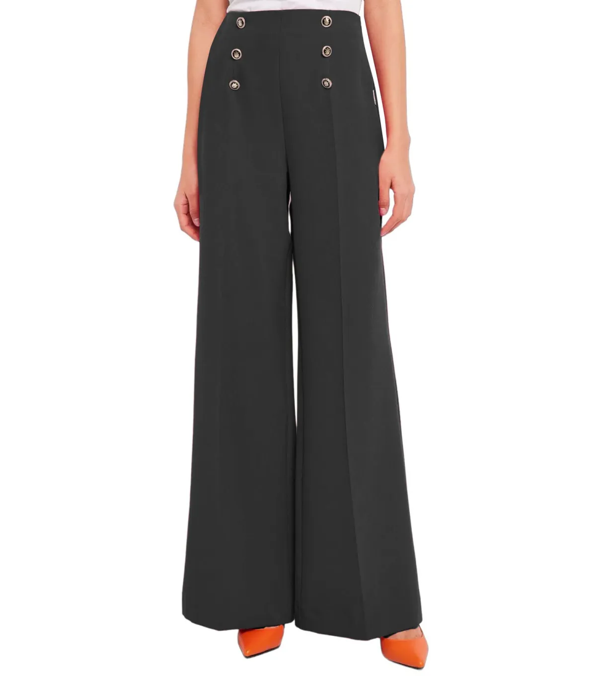 Denny Rose Donna Pantaloni Palazzo Vita Alta