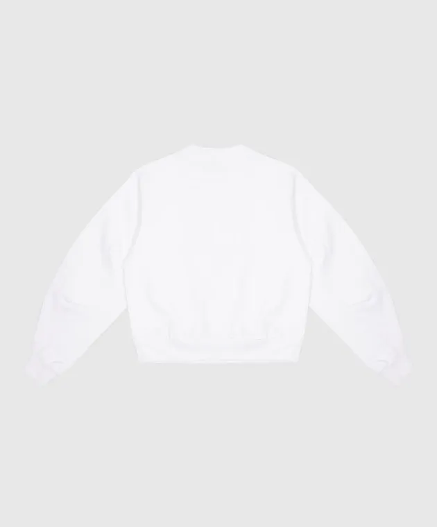 Dolce&Gabbana Felpa bianca da bambino con ricamo logo DG L5JWAWG7NUH6