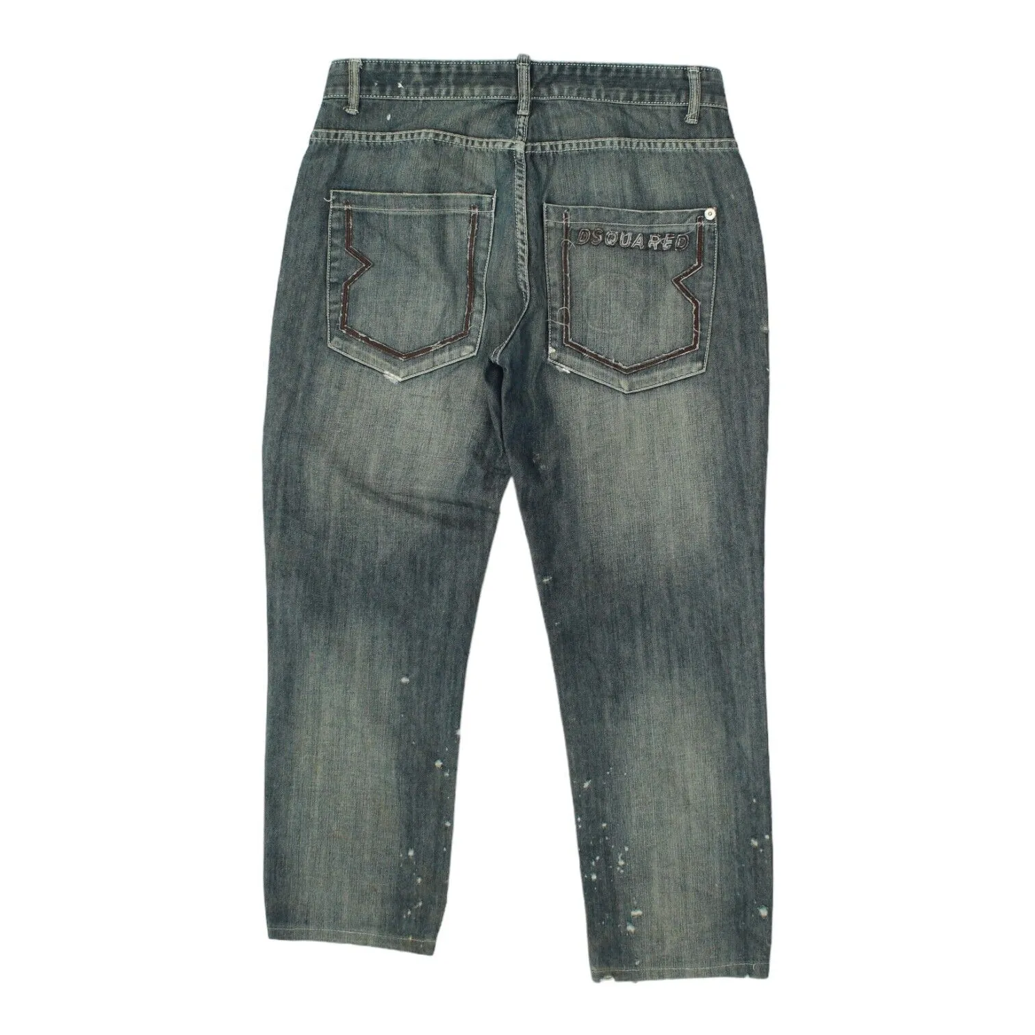 Dsquared2 Mens Blue Distressed Straight Jeans | Vintage Luxury Designer Denim