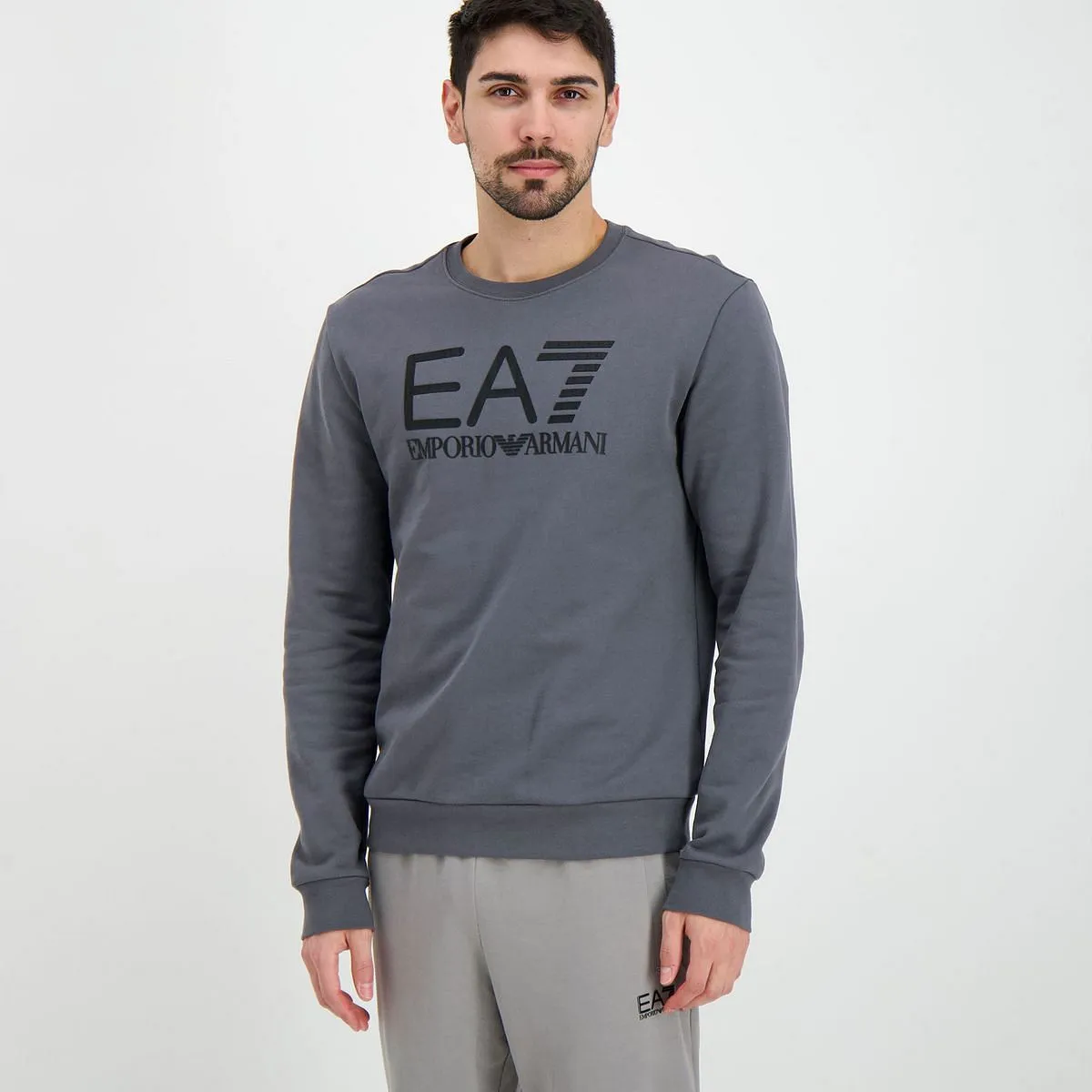      EA7 EMPORIO ARMANI FELPA GIROCOLLO LOGO INFILL  