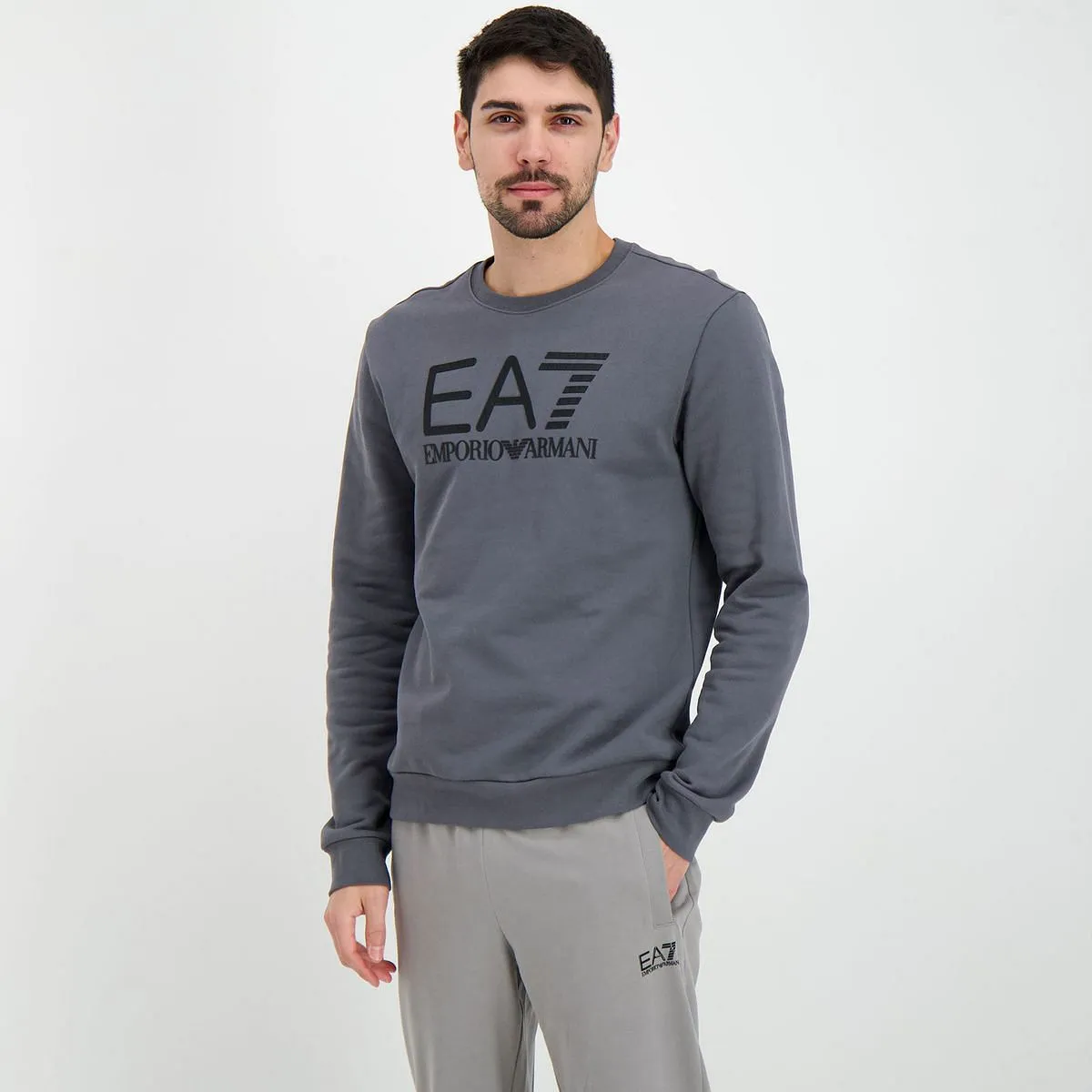      EA7 EMPORIO ARMANI FELPA GIROCOLLO LOGO INFILL  