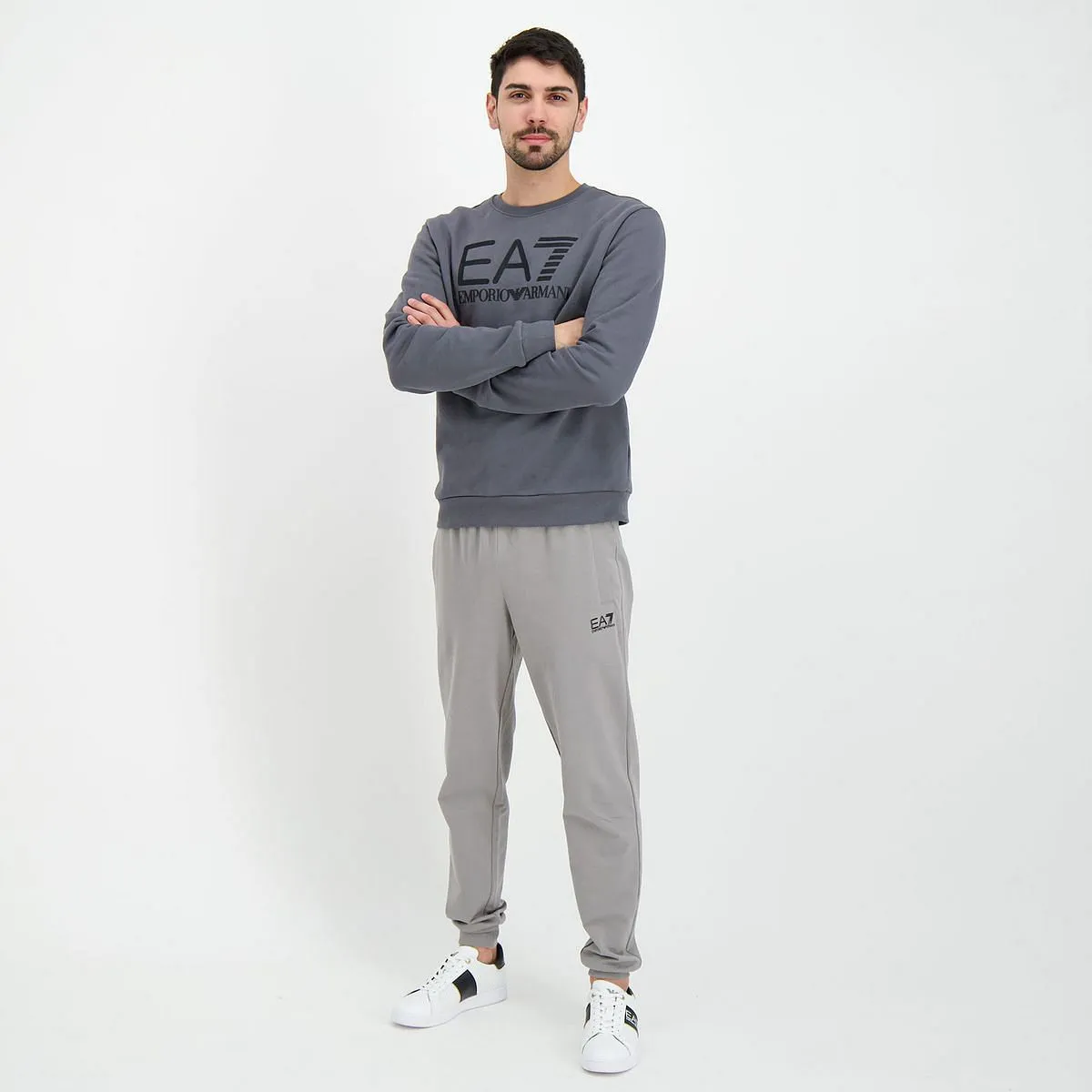      EA7 EMPORIO ARMANI FELPA GIROCOLLO LOGO INFILL  