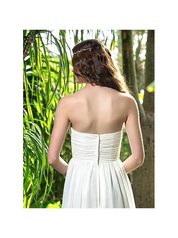 FAY - Abito da Sposa in georgette semplice con scollo a cuore