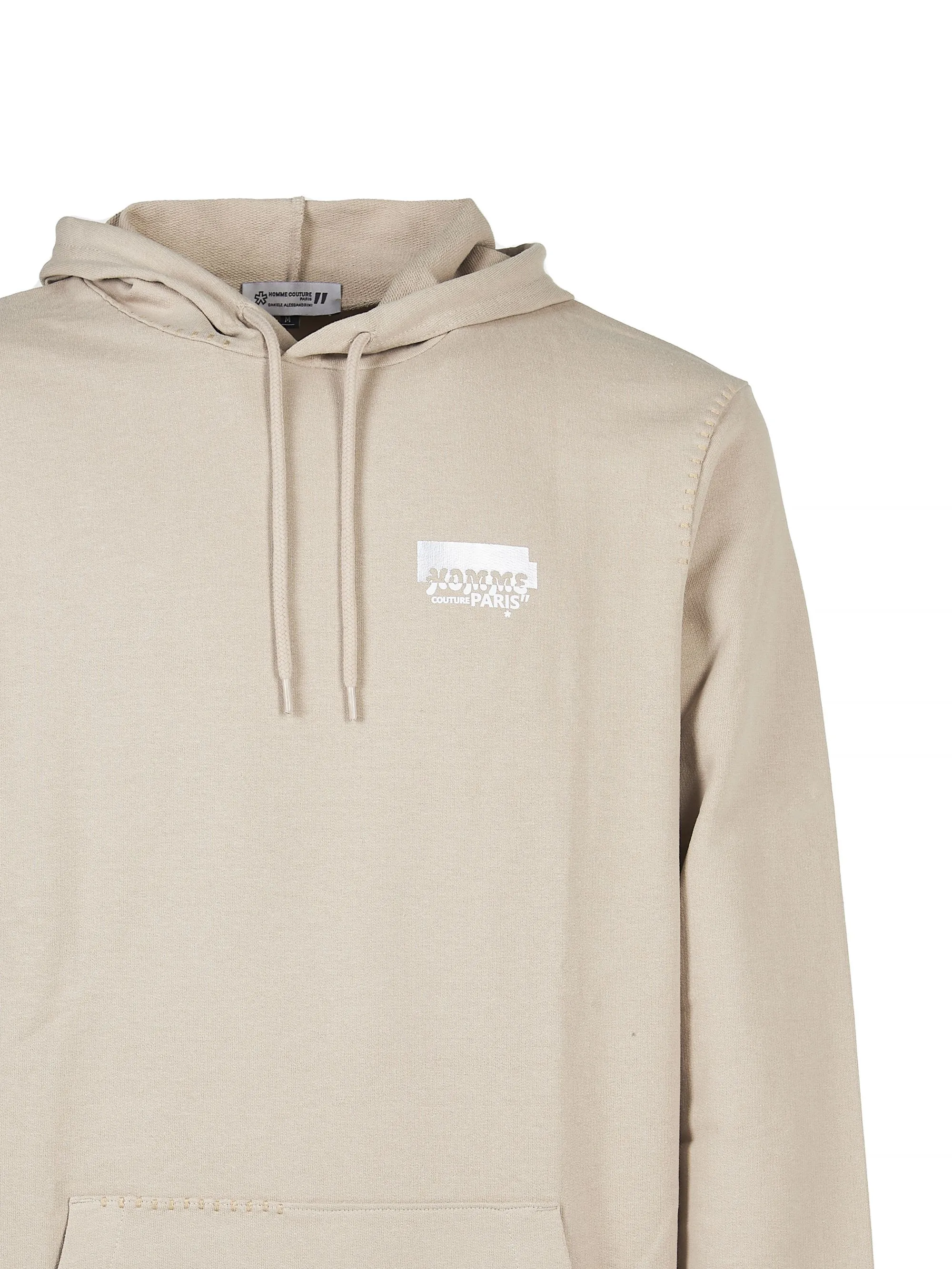 FELPA BEIGE CON CAPPUCCIO