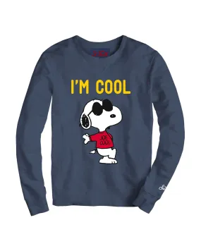 Felpa girocollo blu con Snoopy e scritta I'm Cool 10-12 anni