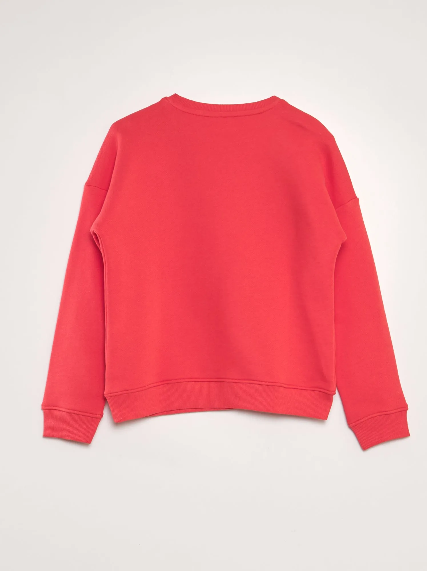 Felpa in french terry con stampa bouclé - ROSSO