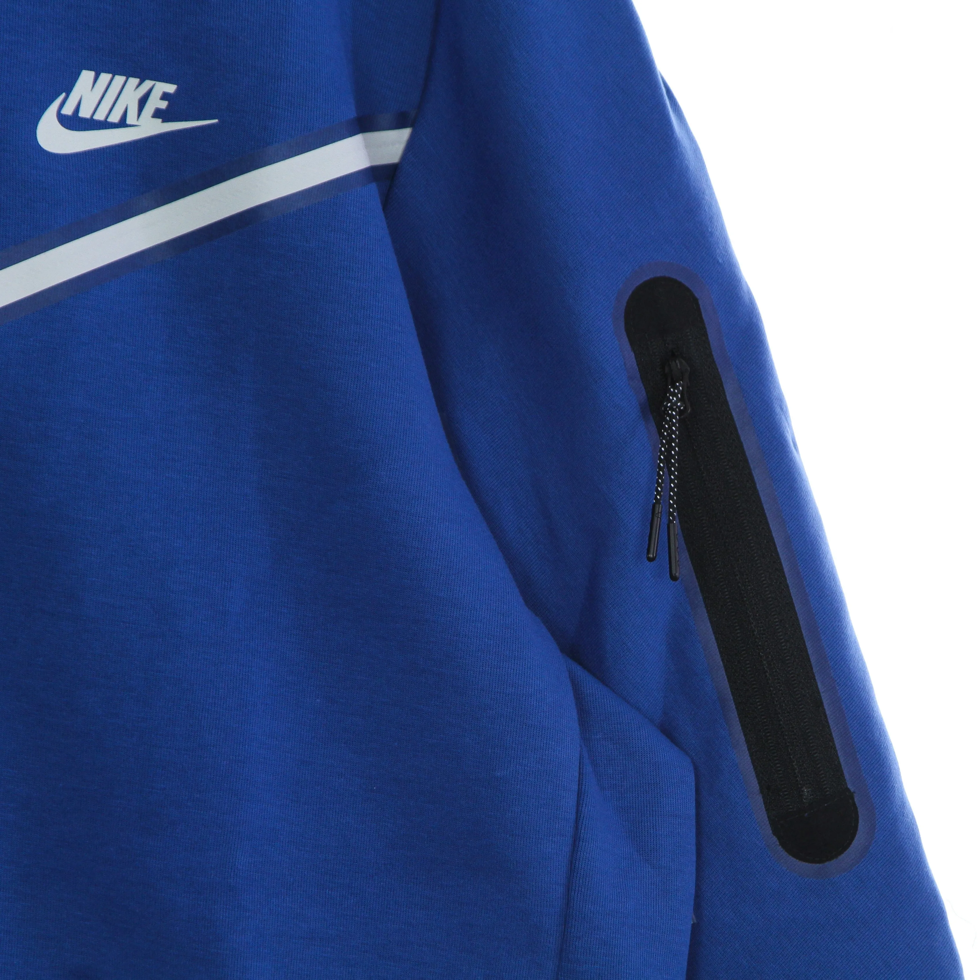 Felpa Leggera Cappuccio Zip Uomo Sportswear Tech Fleece Hoodie Dk Marina Blue/light Bone