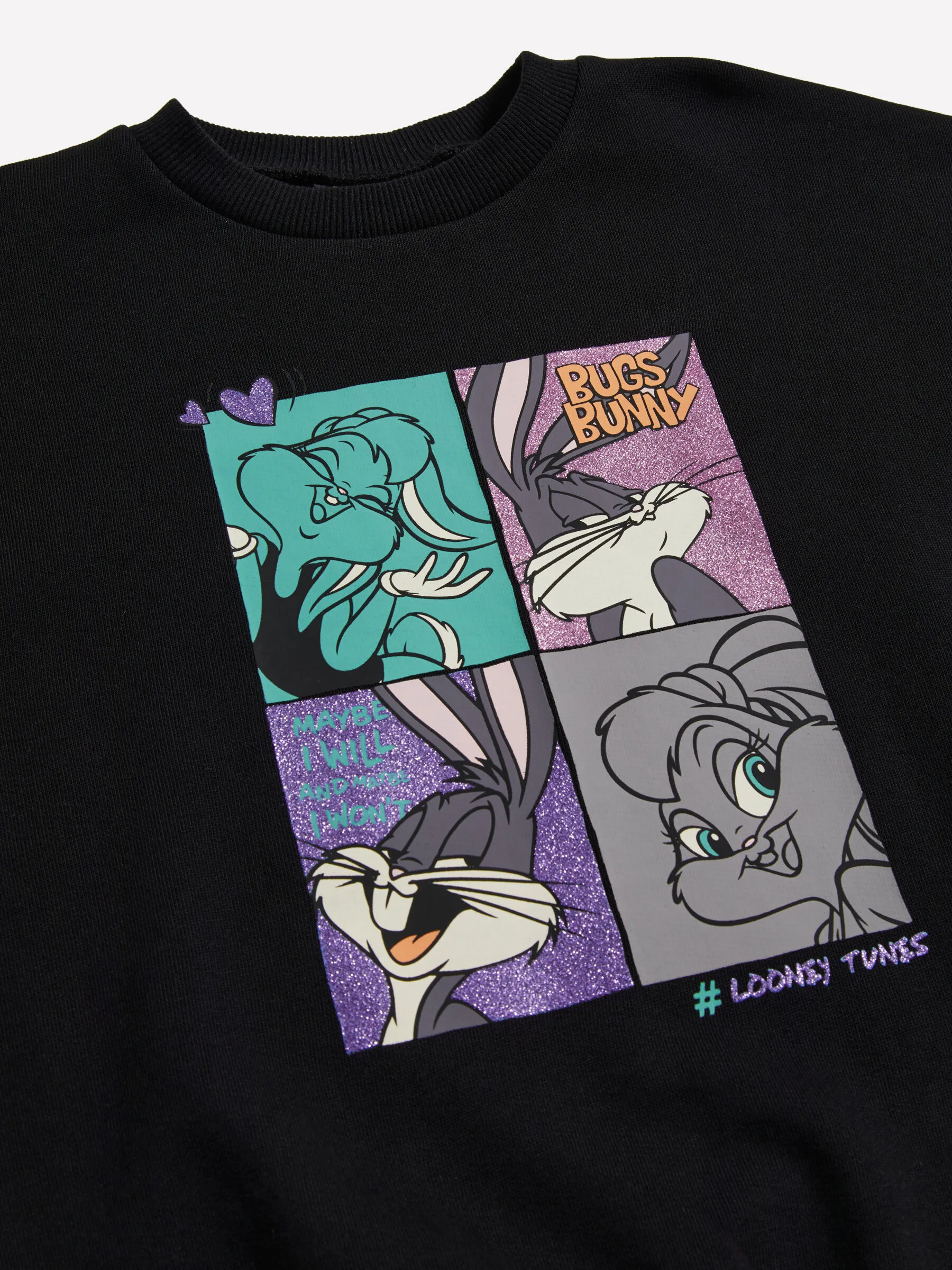 Felpa nera con stampa ©Looney Tunes