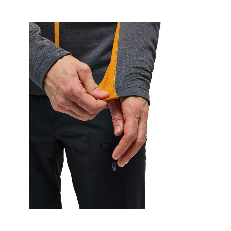 Felpa tecnica da uomo Haglöfs Roc Flash Mid Hood (magnetite/giallo sole)