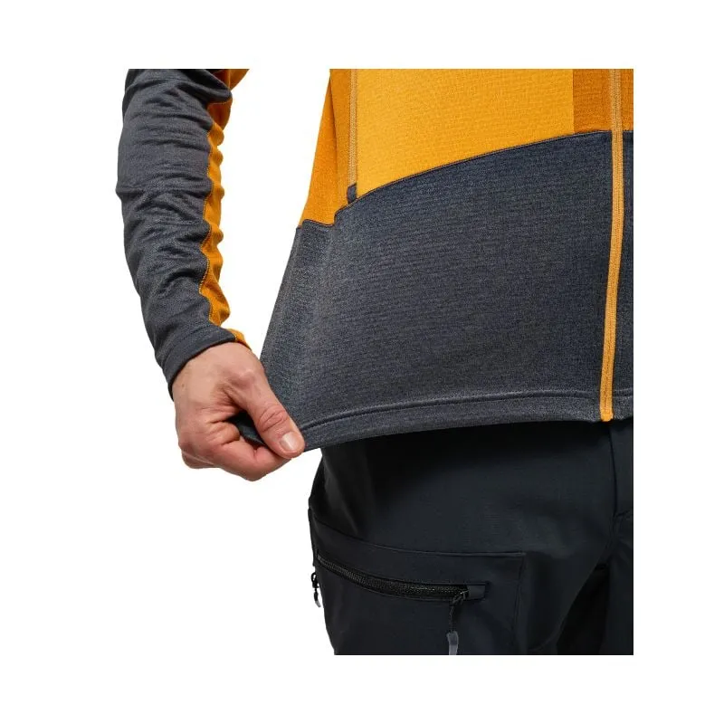 Felpa tecnica da uomo Haglöfs Roc Flash Mid Hood (magnetite/giallo sole)