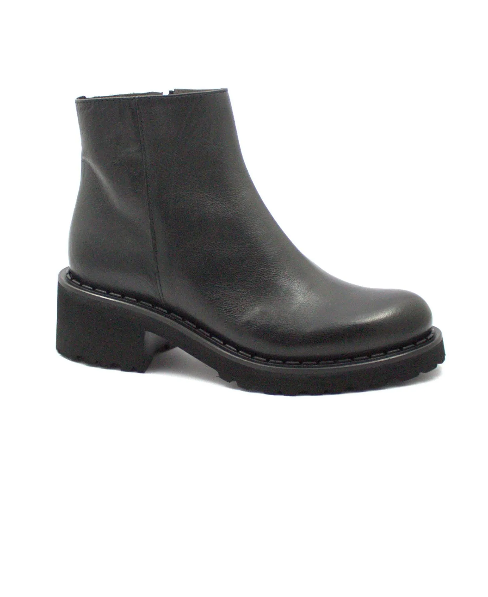 FRANCO FEDELE D699 nero scarpe  donna stivaletti pelle zip tacco