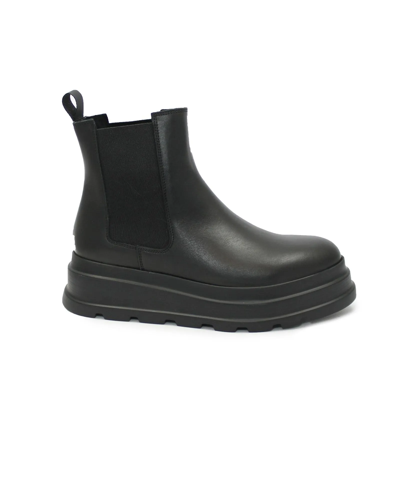 FRAU 86N3 nero beatles donna scarpe stivaletti pelle elastici platform