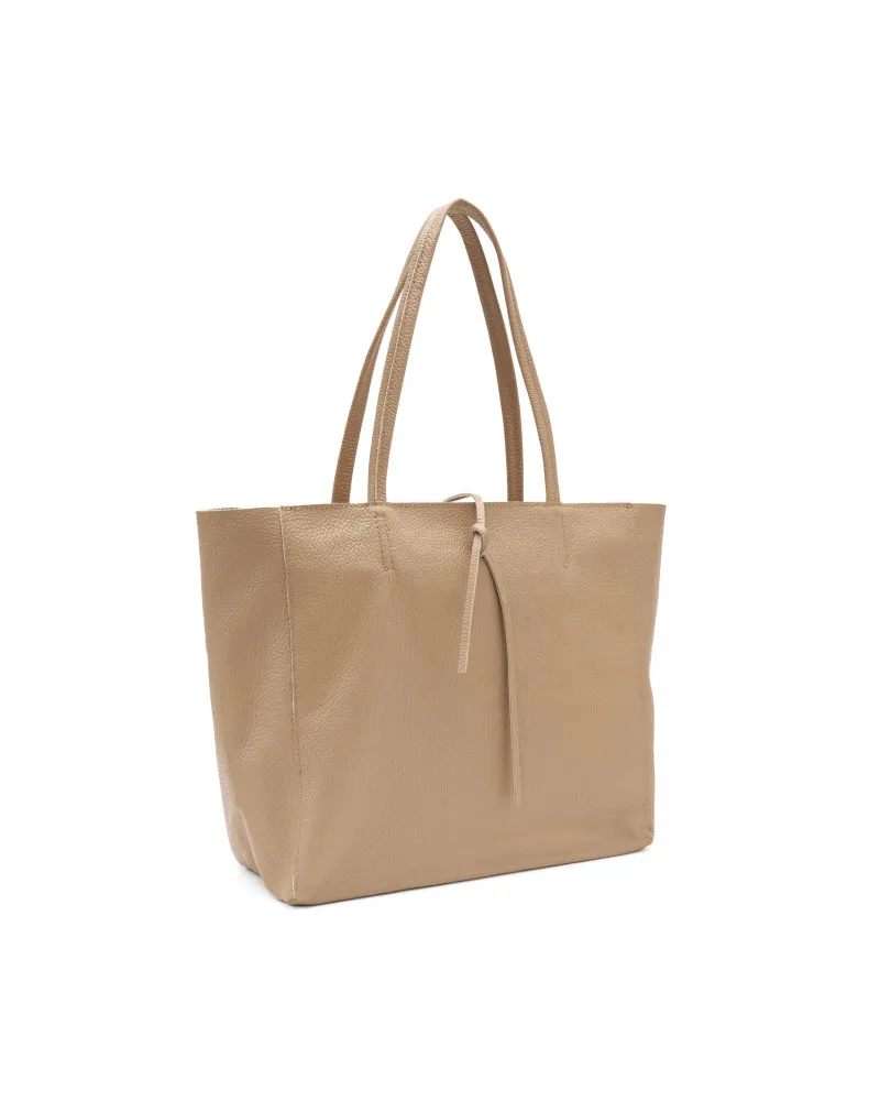 Frau shopping bag in pelle color sand B618