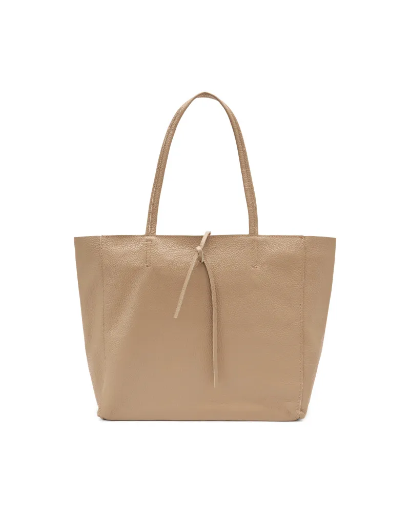 Frau shopping bag in pelle color sand B618