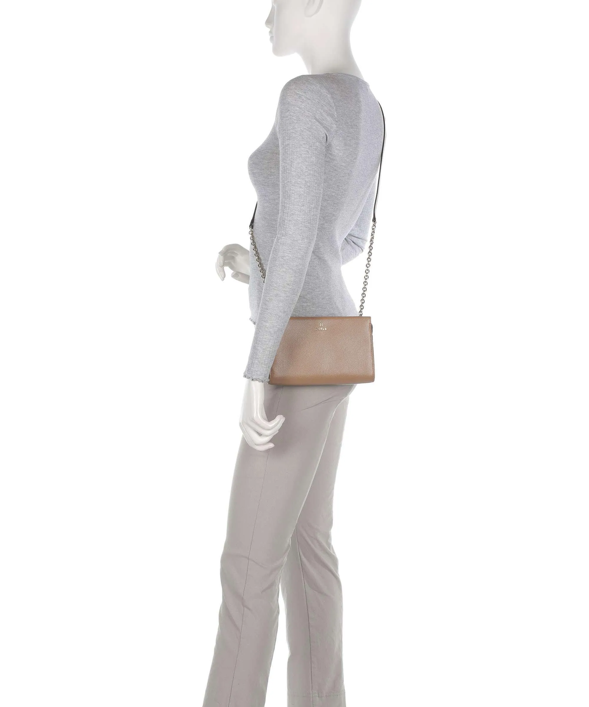  Furla Camelia Mini Borsa a tracolla pelle granulata marrone chiaro  