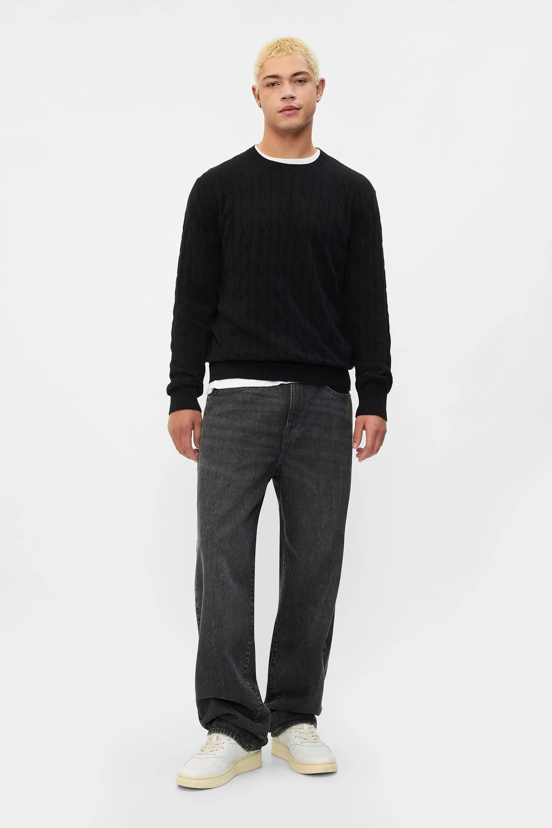 Gap CashSoft Girocollo Maglione in Maglia a Costine    