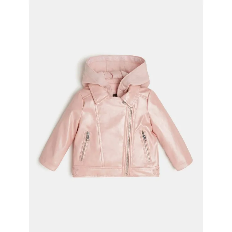 GIACCA BIKER CON CAPPUCCIO PER BAMBINI GUESS