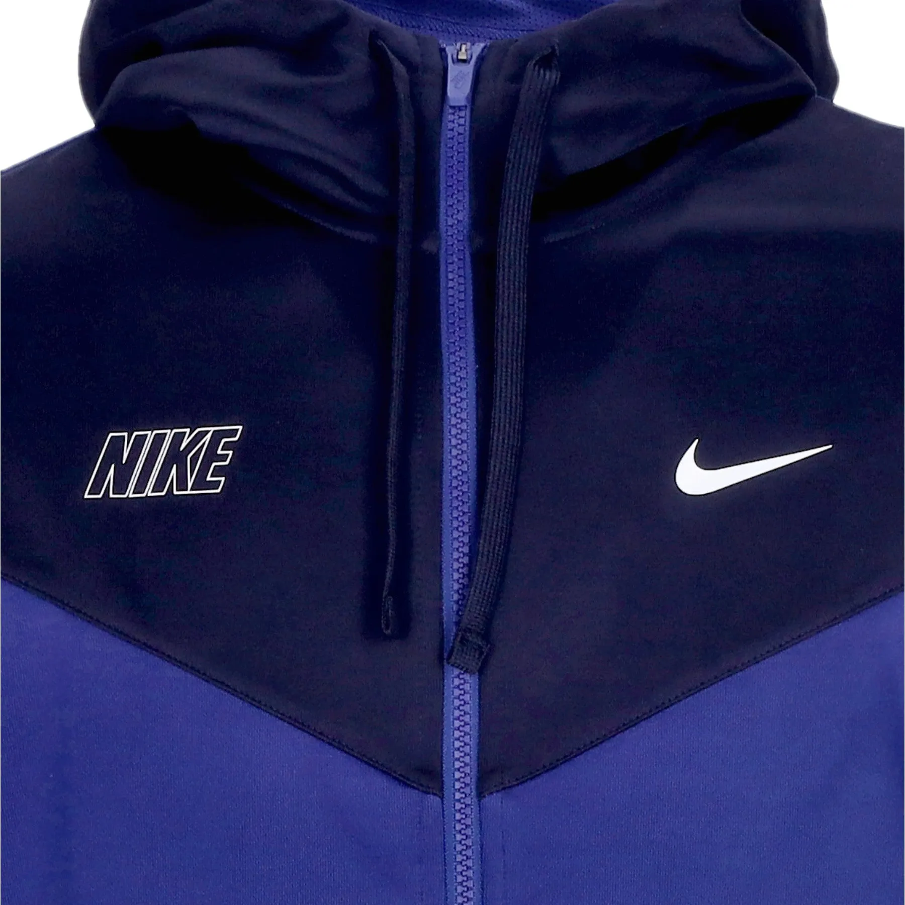 Giacca Tuta Cappuccio Uomo Sportswear Repeat Sw Pk Full-zip Hoodie Deep Royal Blue/blackened Blue/white