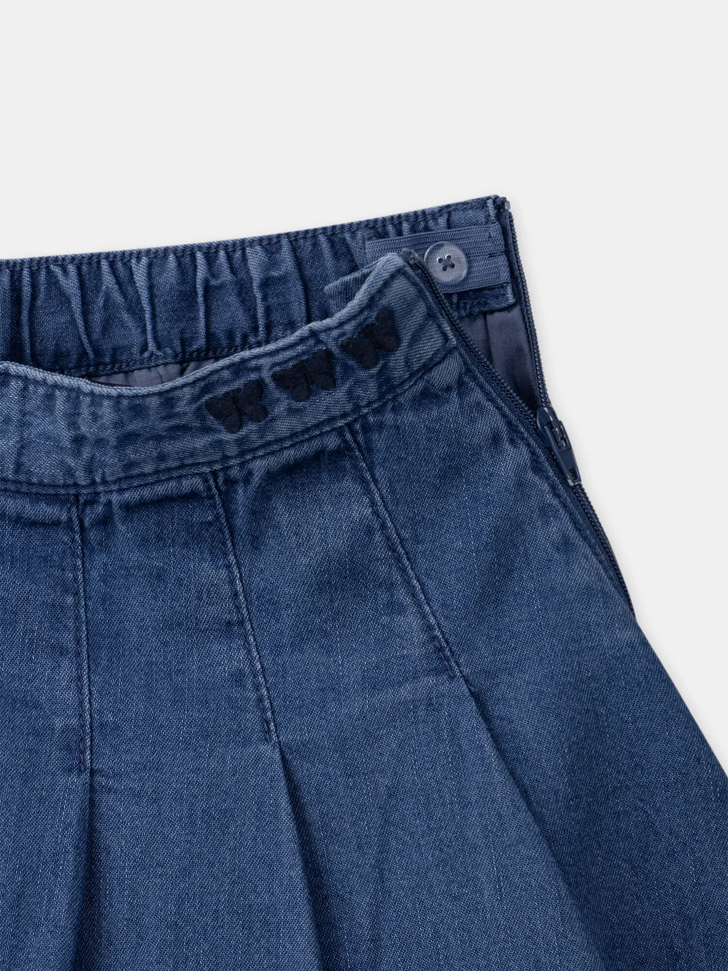 Gonna blu plissé in jeans    