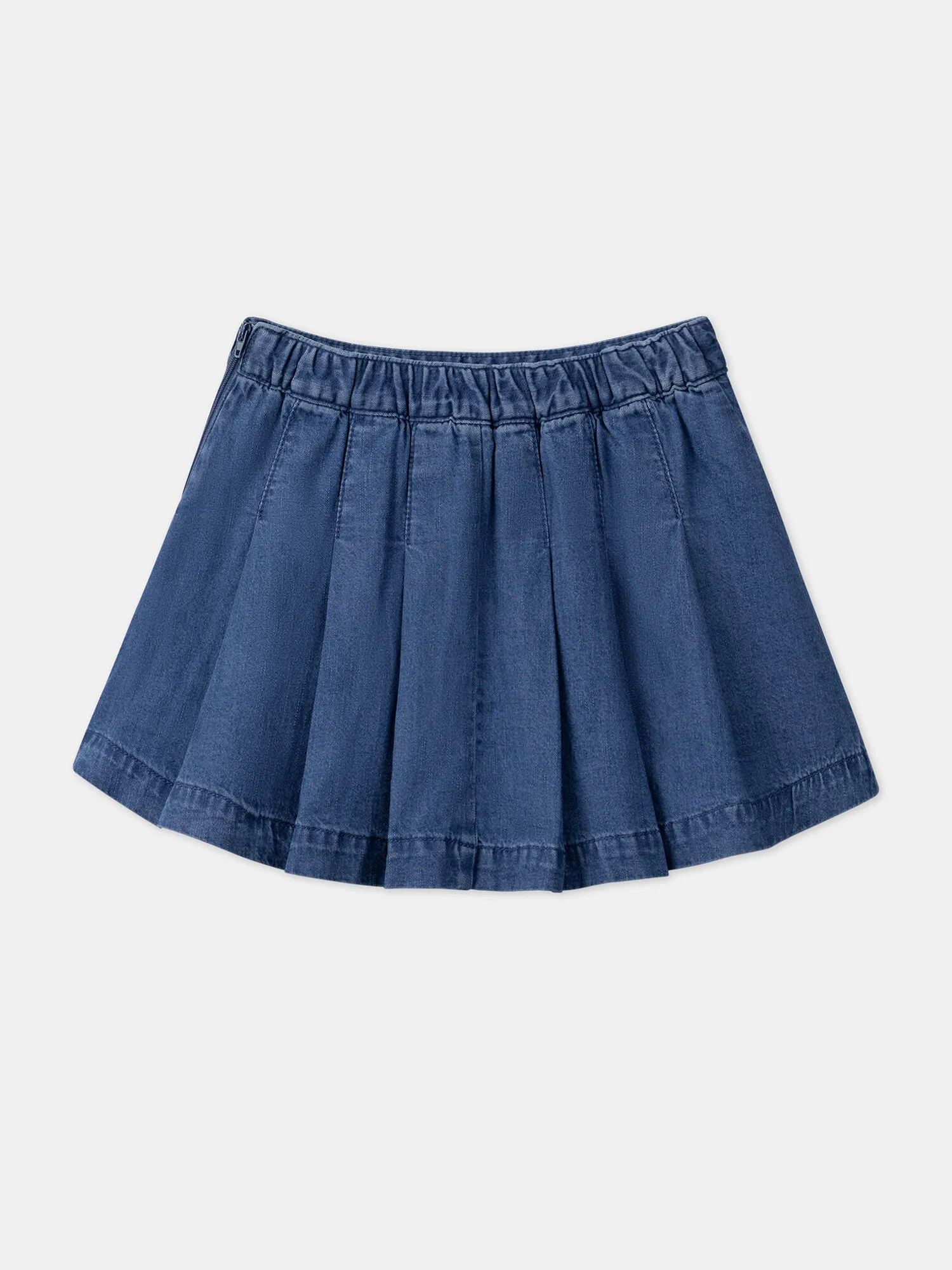 Gonna blu plissé in jeans    