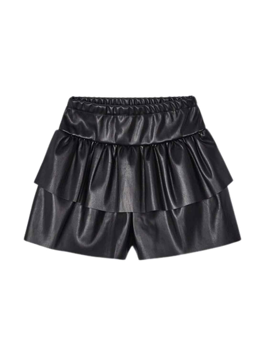 Gonna Pantaloni Mayoral Similpelle Nero per Bambina