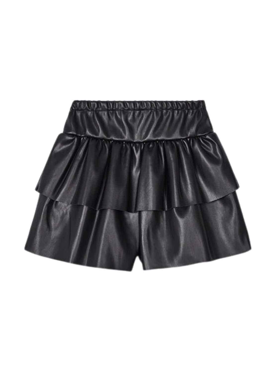 Gonna Pantaloni Mayoral Similpelle Nero per Bambina