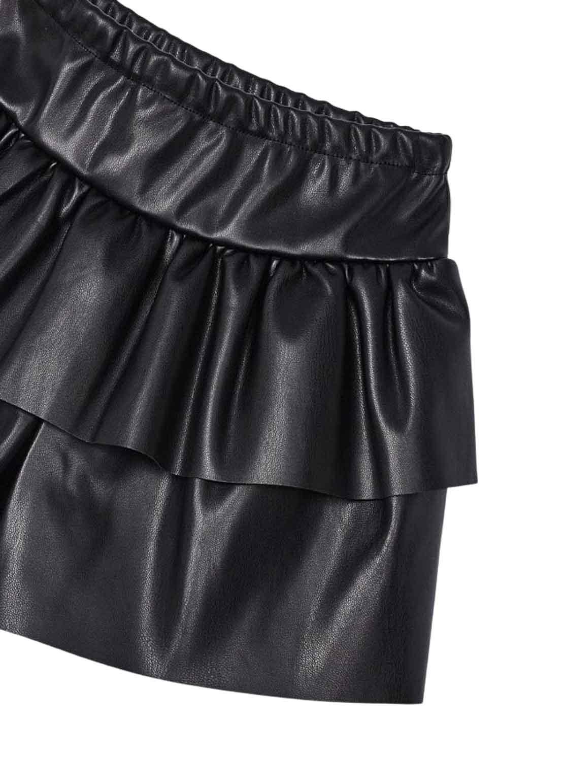 Gonna Pantaloni Mayoral Similpelle Nero per Bambina