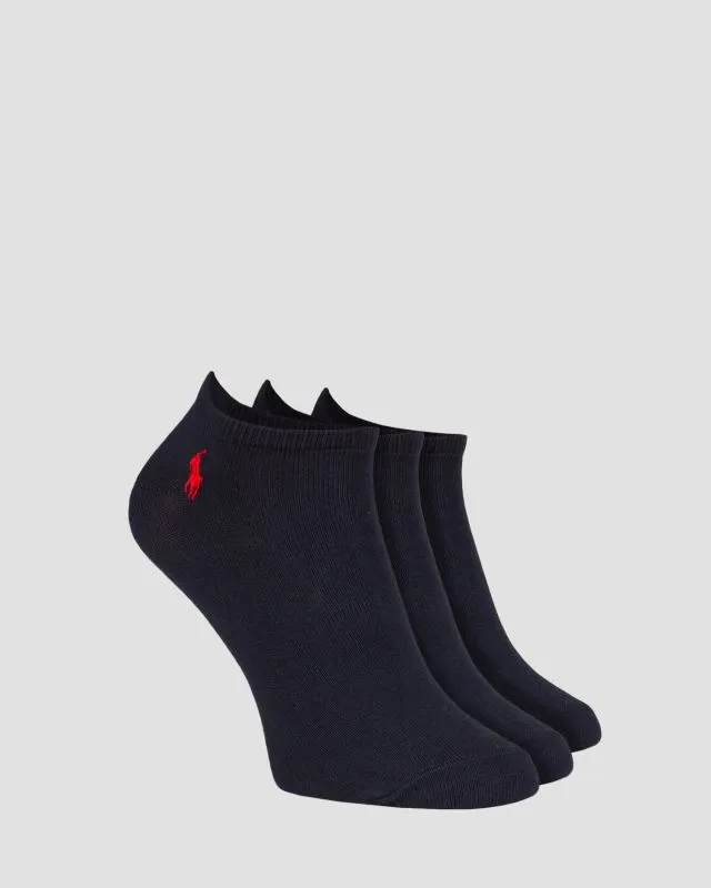 Granatowe skarpety stopki męskie Polo Ralph Lauren 3 Pack 449655213-410