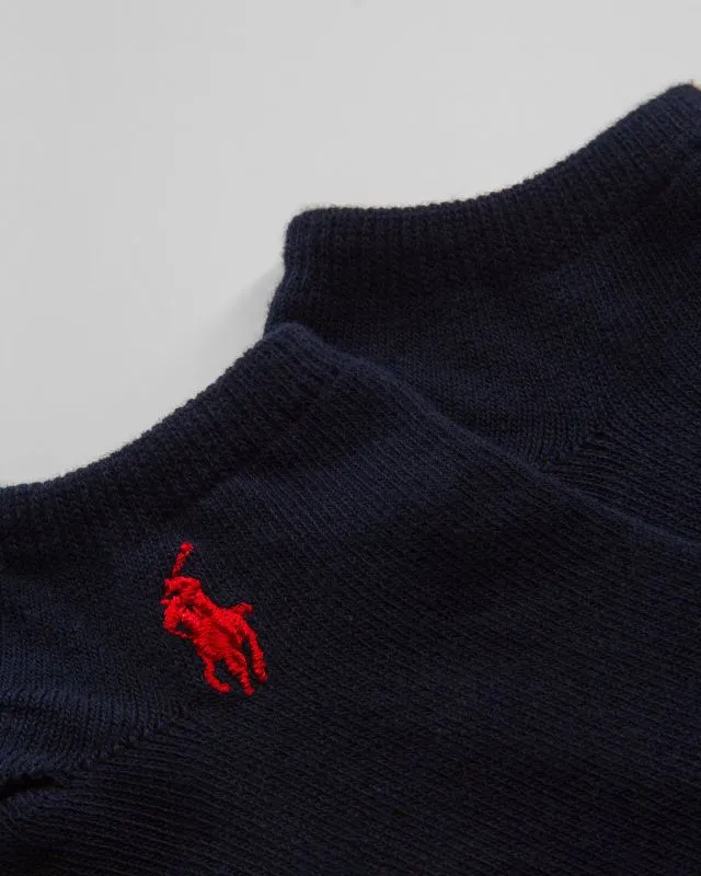 Granatowe skarpety stopki męskie Polo Ralph Lauren 3 Pack 449655213-410
