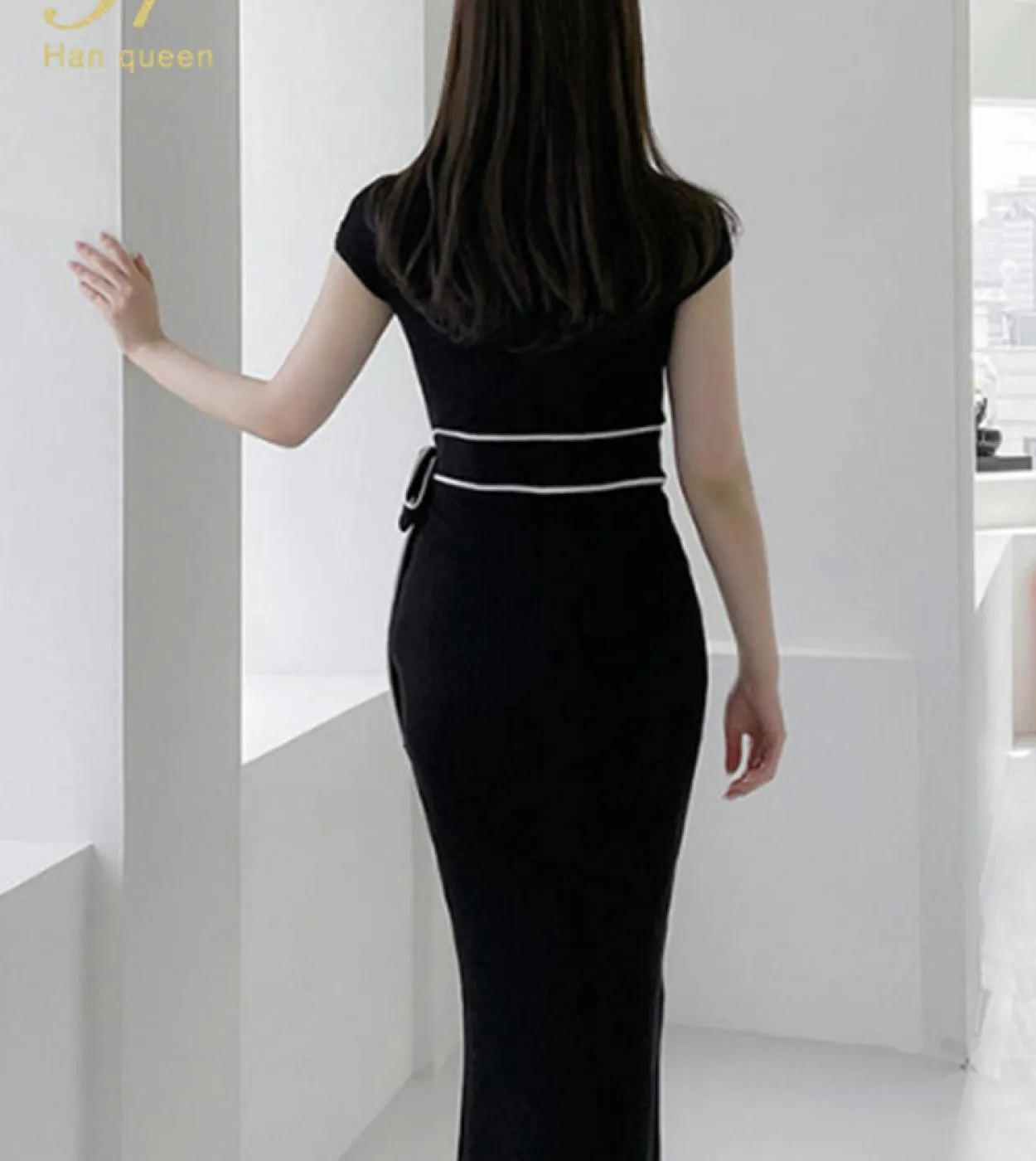 H Han Queen Primavera Estate Donna Abiti Spedizione Gratuita Ufficio Matita Abito Lavorato A Maglia Che Basa Abiti Tubino Lavoro