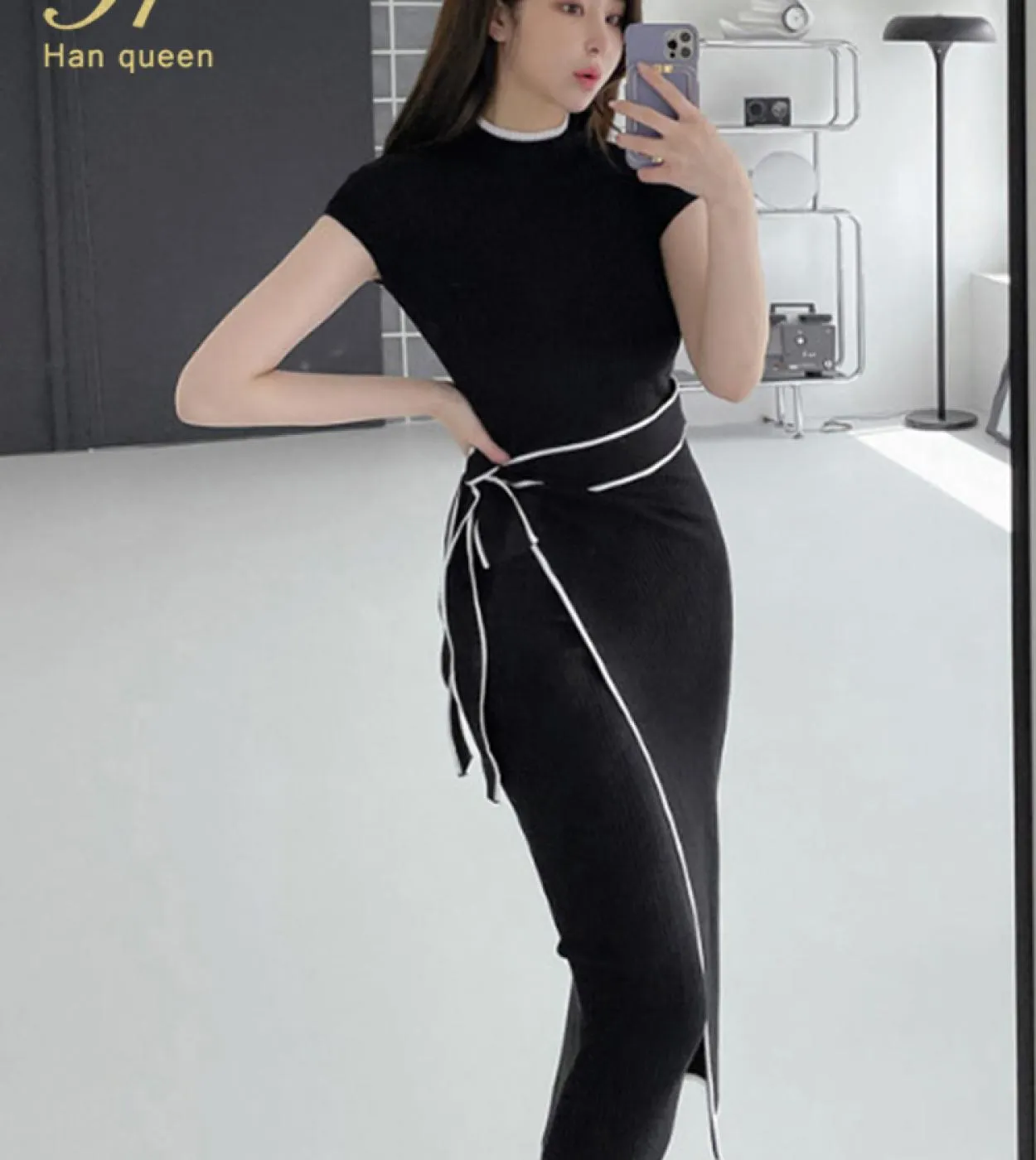 H Han Queen Primavera Estate Donna Abiti Spedizione Gratuita Ufficio Matita Abito Lavorato A Maglia Che Basa Abiti Tubino Lavoro