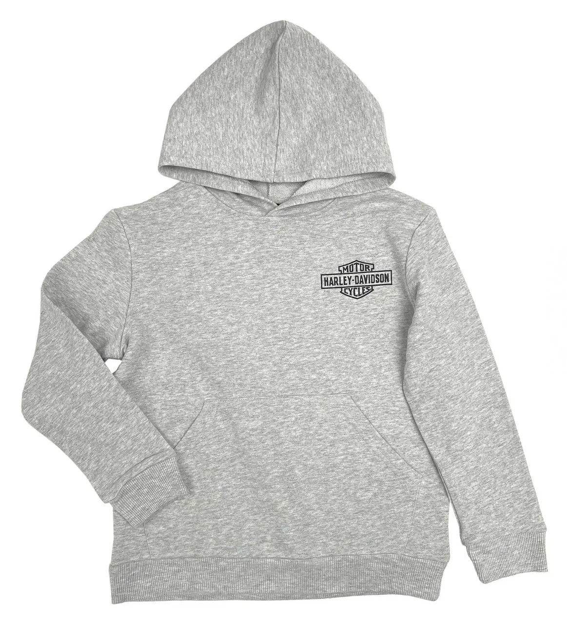 Harley-Davidson Big Boys' B&S Logo Felpa Pullover Terry Felpa Con Cappuccio - Grigio ref.6590215