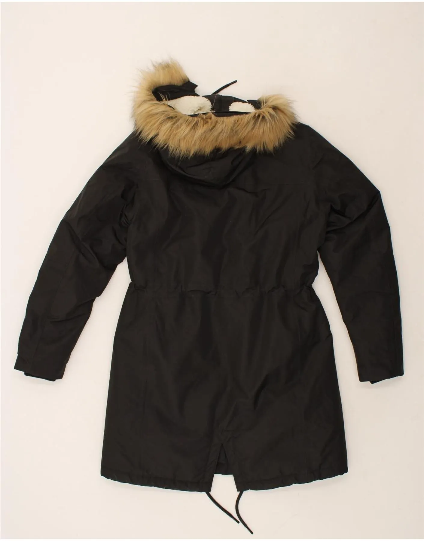 HELLY HANSEN Womens Hooded Parka Jacket UK 14 Medium Black Polyester
