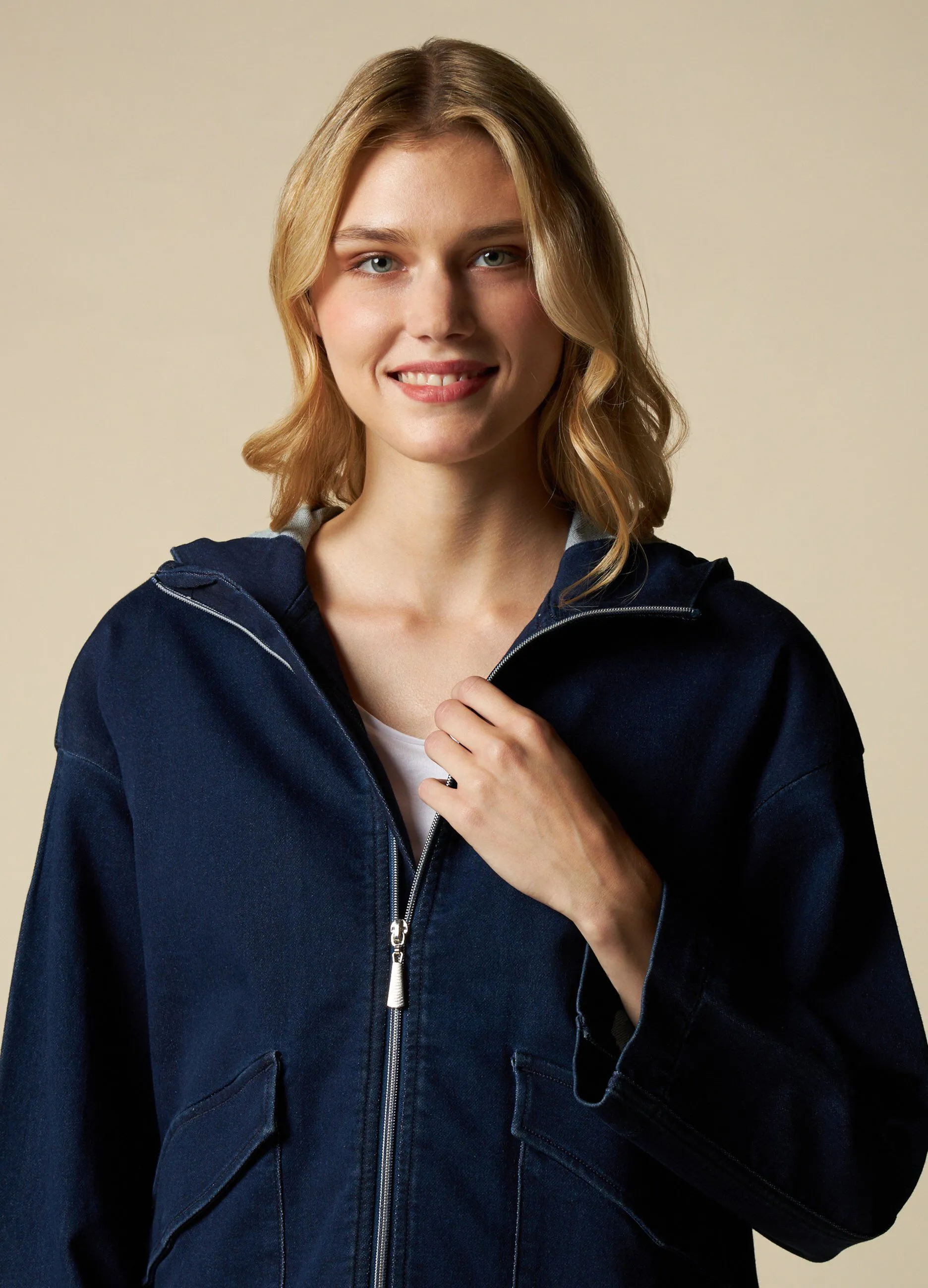 HOLISTIC  Giacca in denim con cappuccio donna