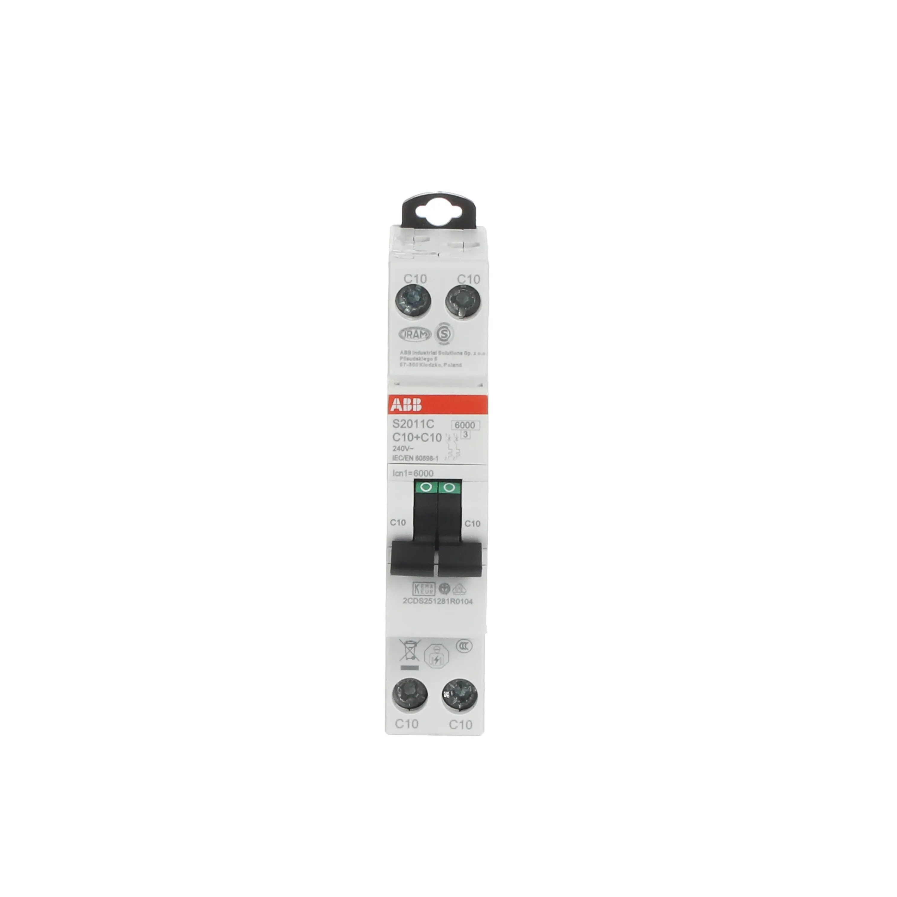 Interruttore magnetotermico ABB, 2P 10A 6 kA, Tipo C